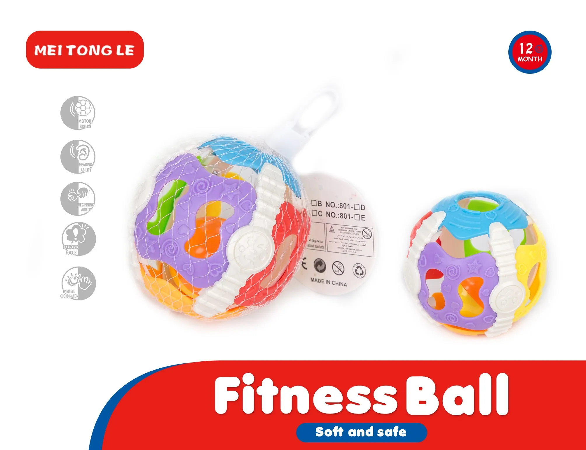 Baby Rattles Toy Soft Rubber Baby Hand Bell Rattles Fitness Grasping Ball Exercise Toys Early Education Toys Birthday Gifts