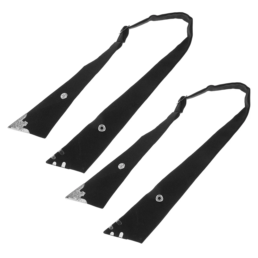 

2pcs Adjustable Cross Bow For Women Men School Uniform Black Fabric Pre Tied Ribbon Neck Tie Business Formal Party