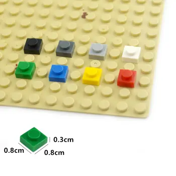 積木薄片 1x1 1x2 圓點透明藍白教育拼裝模型相容 3024 3023 10 最佳銷售 透明樂高 - №5