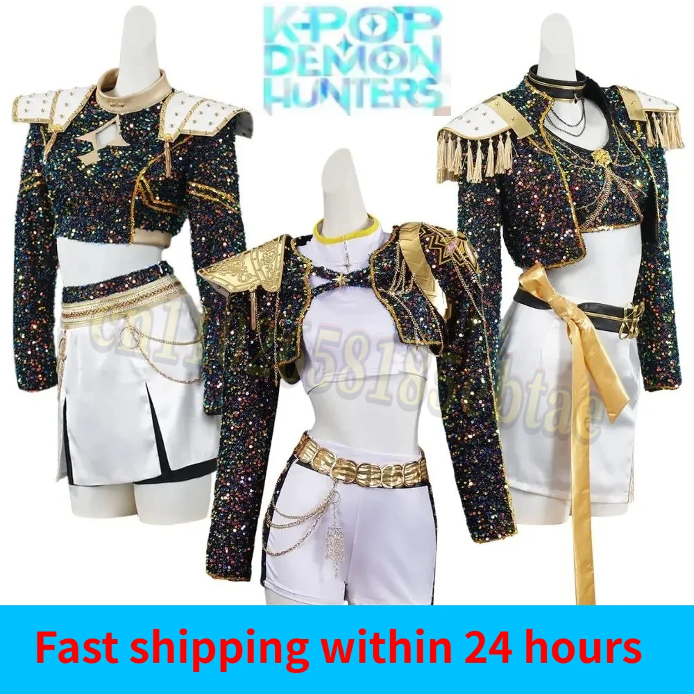 KPOP Demon Hunters Cosplay Huntrix Girl Group Costumes Rumi Zoey Mira Warrior Roleplay Disguise Halloween Carnival Party