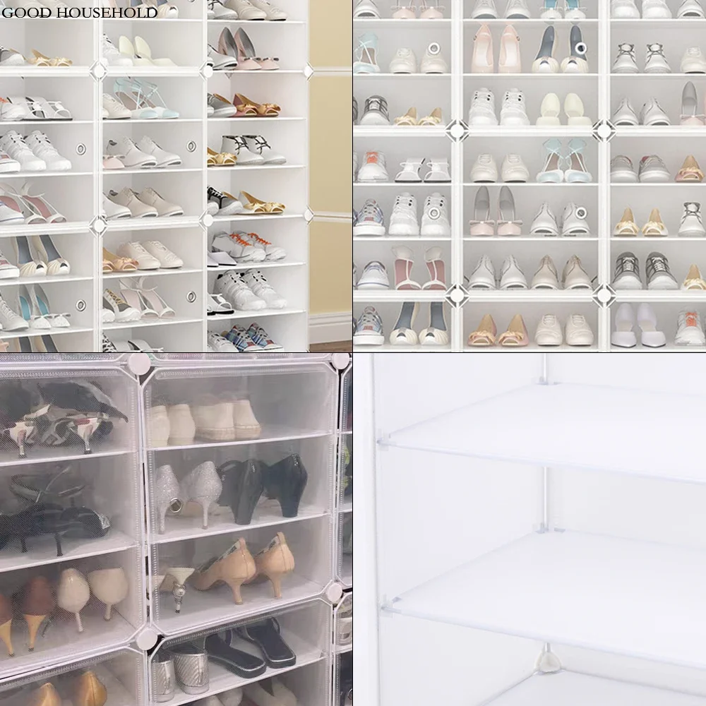 Multi-layer Large Shoe Cabinet Rack Waterproof Dust proof Shoes Stand Storage Organizer Free Standing Space