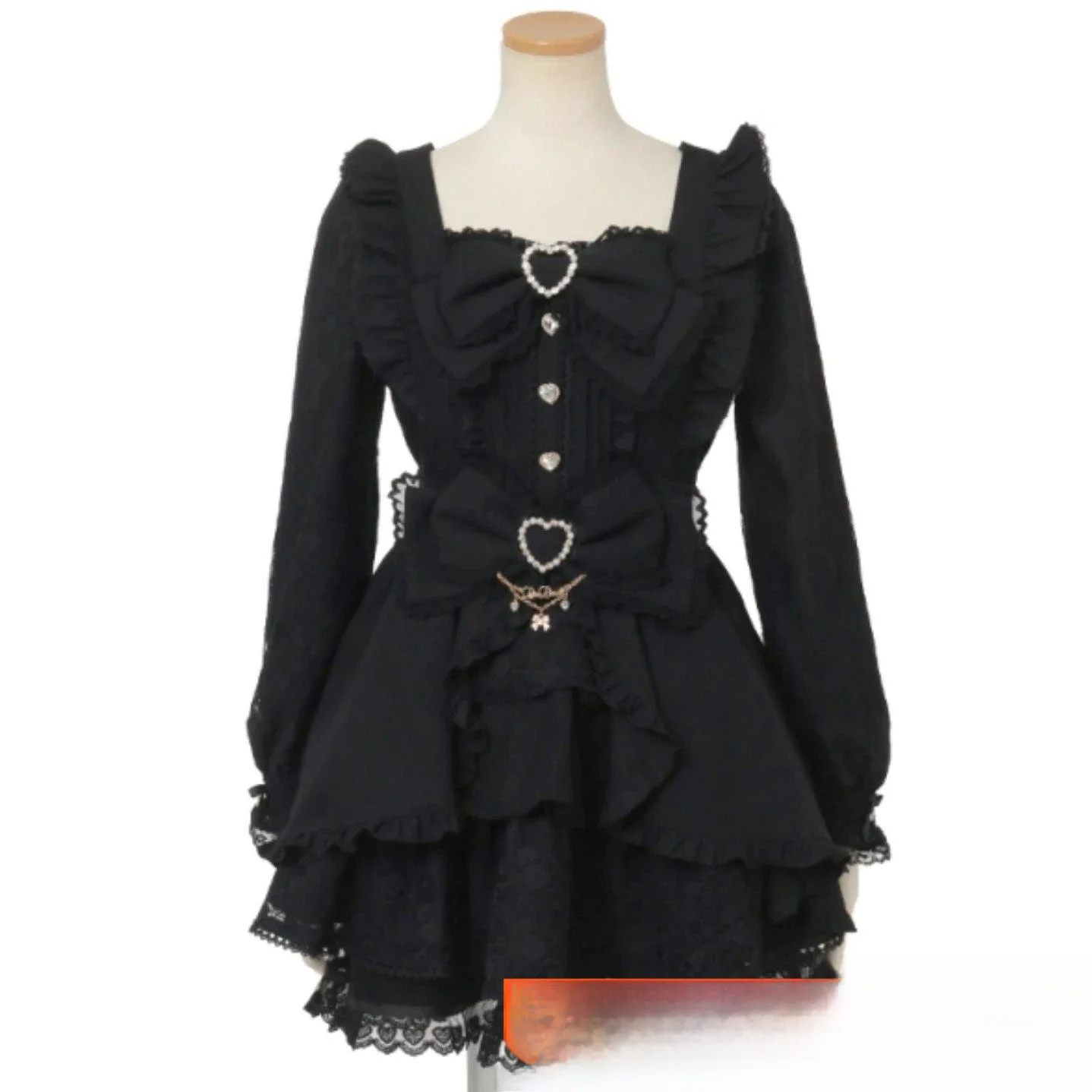 

Sweet Lolita Snow Dr Bla Snow Dr with ort Skirt Set High Waist Bubble Sve Princ Sle for Girls