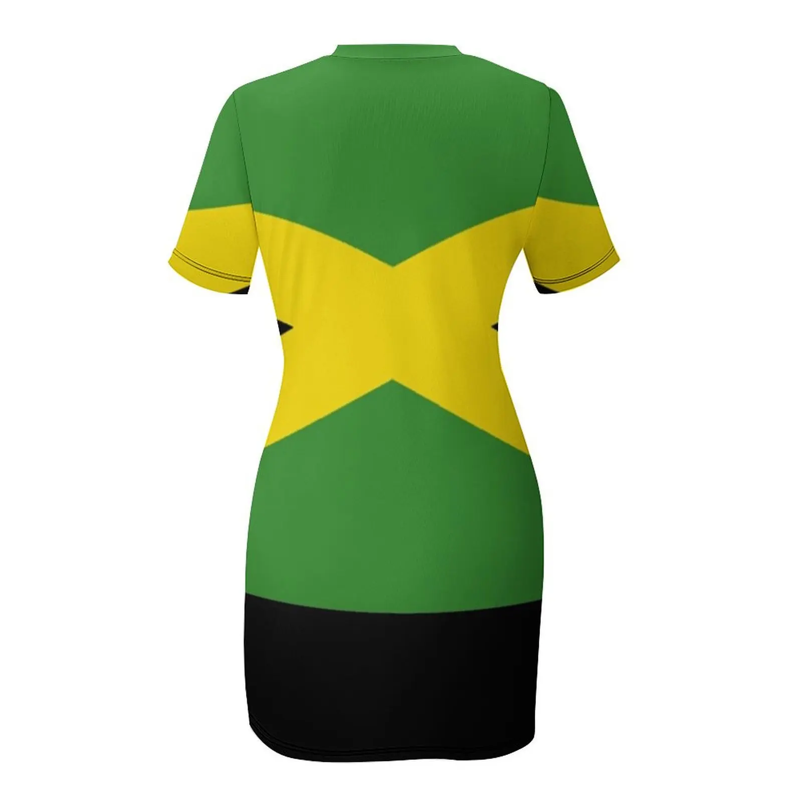 كبير يصل جامايكا العلم تنورة الساخن الريغي تي شيرت لحاف فستان بأكمام قصيرة فاخر امرأة فستان الحفلات
