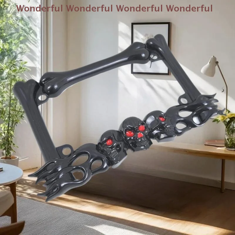 

Motorcycle Skull Head Decorative License Plate Frame Plastic Accessory for Sports Scooters