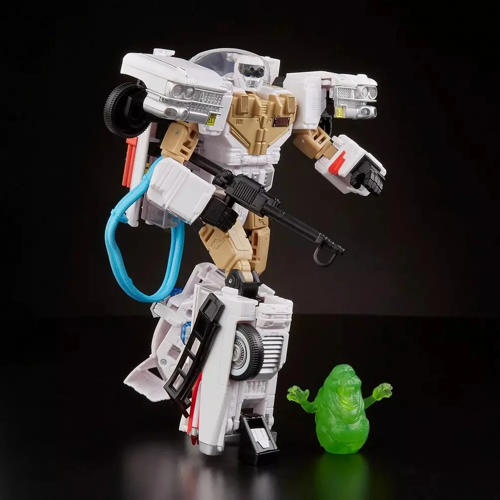 [En stock] Transformers colaborativos Ghostbusters Ectotron ECTO-1 18,4 cm bonita figura de acción coleccionable Robot modelo regalo Juguetes