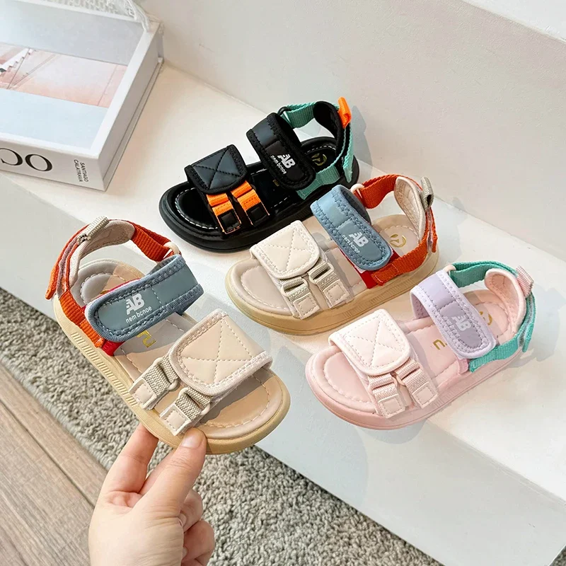 

Children's Sports Sandals 2025 Summer New Students Soft Sole Non-slip Fashionable and Comfortable Colorfull Beach Shoes