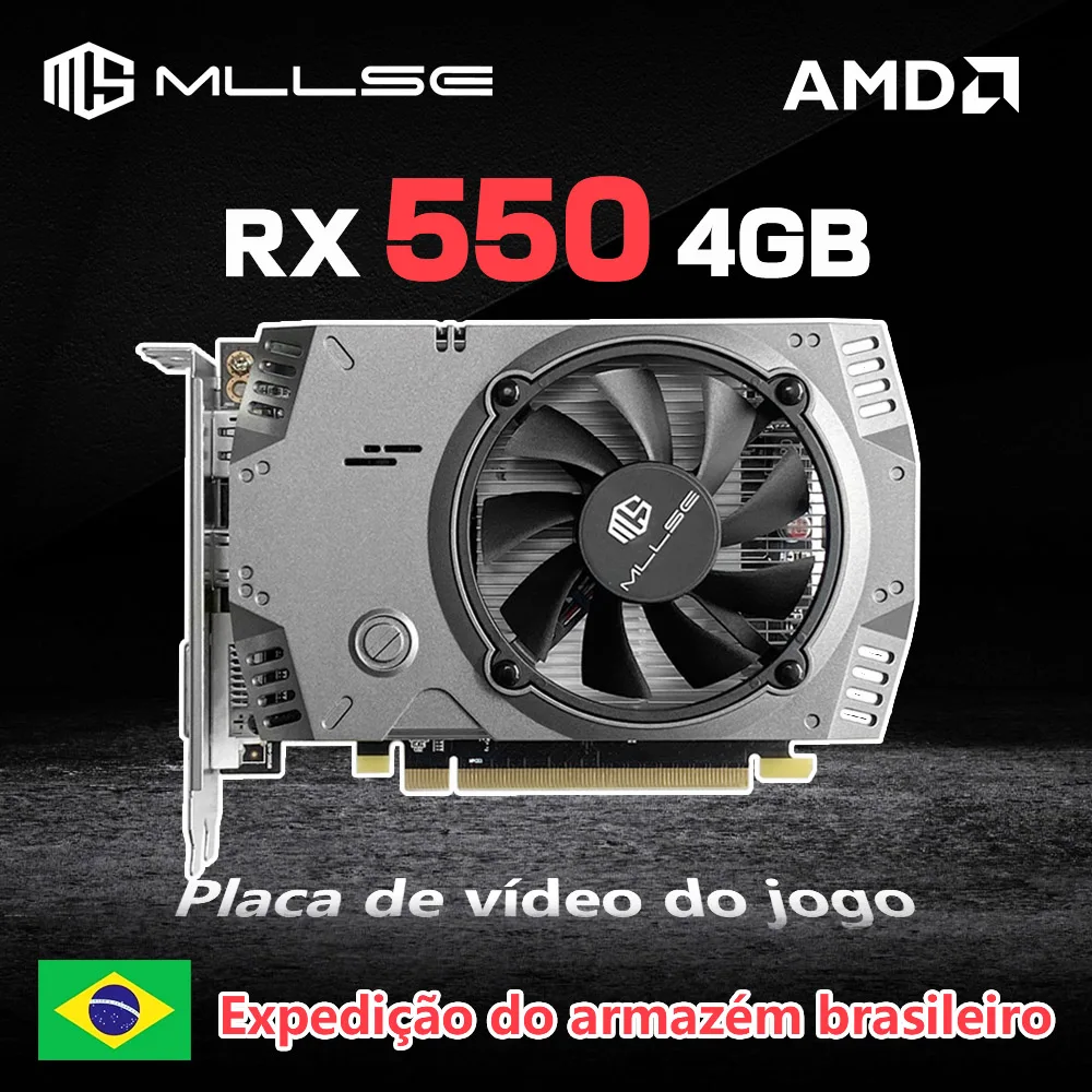 MLLSE AMD Radeon RX 550 4GB Placa De Video Graphics Card GDDR5 128bit PCI-E X16 HDMI DP DVI rx 550 4gb Desktop Gaming Video Card