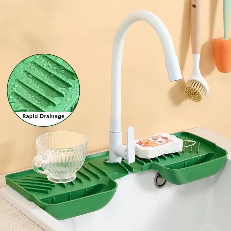 Home Kitchen Silicone Sink Storage Drainage Organizer Multifunctional Sink Drainage Table Splash-proof And Mold-proof Mats