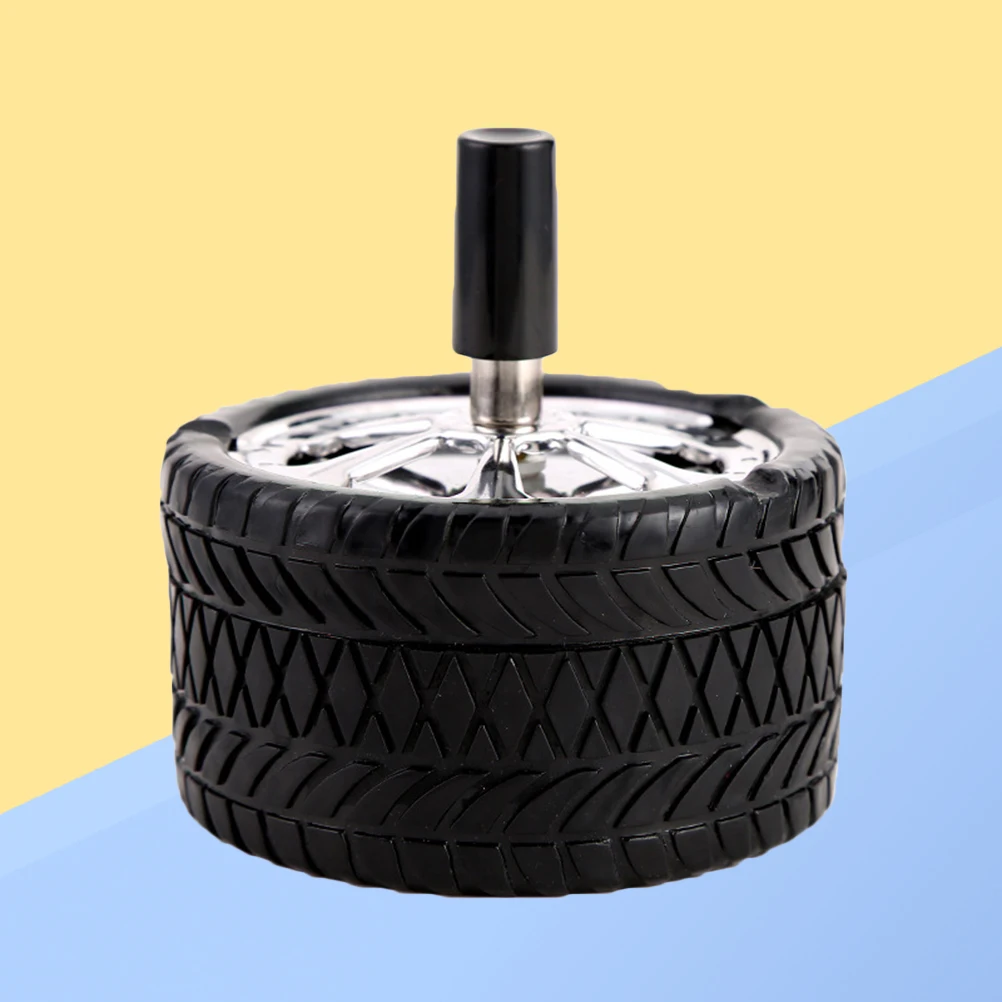 

Creative Anti-Wind Rotary Push Smoke Portable Metal Silicone With Lid Home Office Use Stainless Steel Lined Ashtray For Gifts