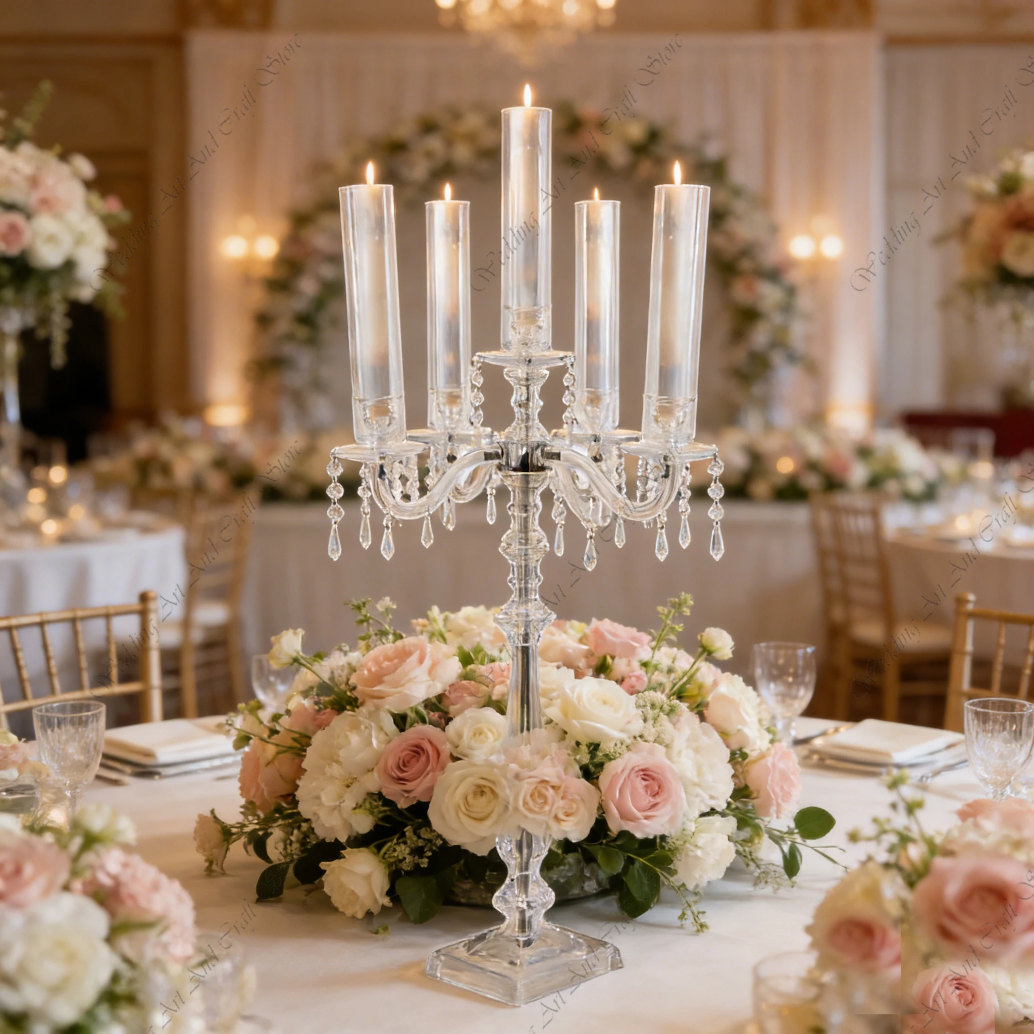 

10 шт. прозрачных акриловых трубок F30 908-130 см с 5 головками-стразами для свадебных и праздничных столов, подсвечник для мероприятий, антикварный подсвечник Ivy778