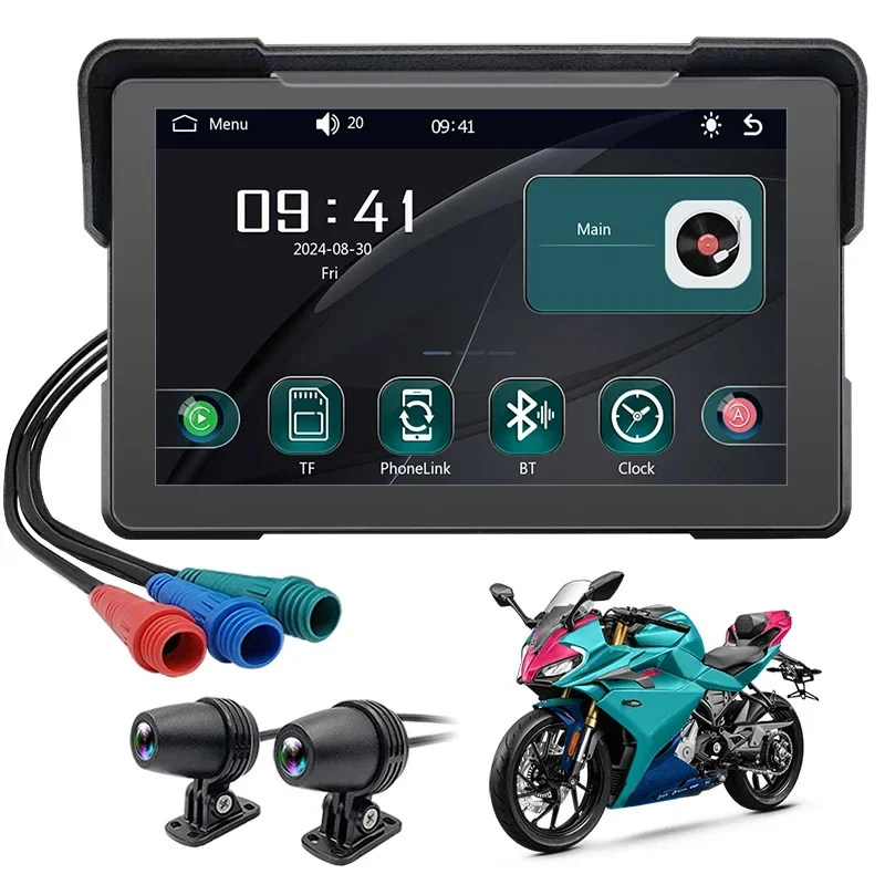 Universal 7 inch Wireless Motorbike CarPlay Bike Bus CarPlay Navigation Android auto Motorcycle  Wifi BT