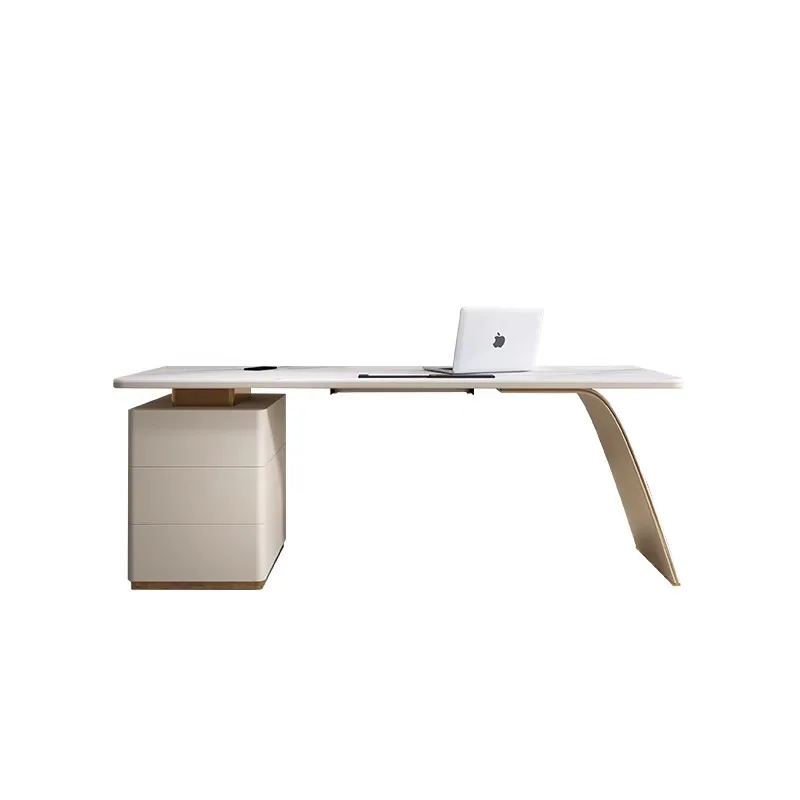 

Легкие роскошные современные простые легкие роскошные офисные столы и стулья из каменной плиты, продвинутые индуктивные компьютерные столы