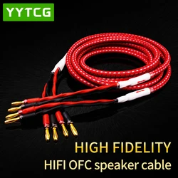 High Quality Pure Copper DIY Speaker Wire With Banana Plug Y plug  Main Speaker Surround Sound Cable Connection Dedicated Cable