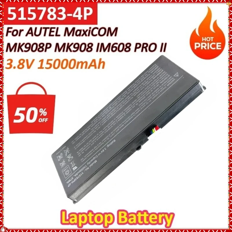 

Newly Upgraded 3.8V 15000mAh 57Wh 515783-4P Laptop Battery for AUTEL MaxiCOM MK908 MK908P IM608 PRO II MaxiSys Pro Elite Battery
