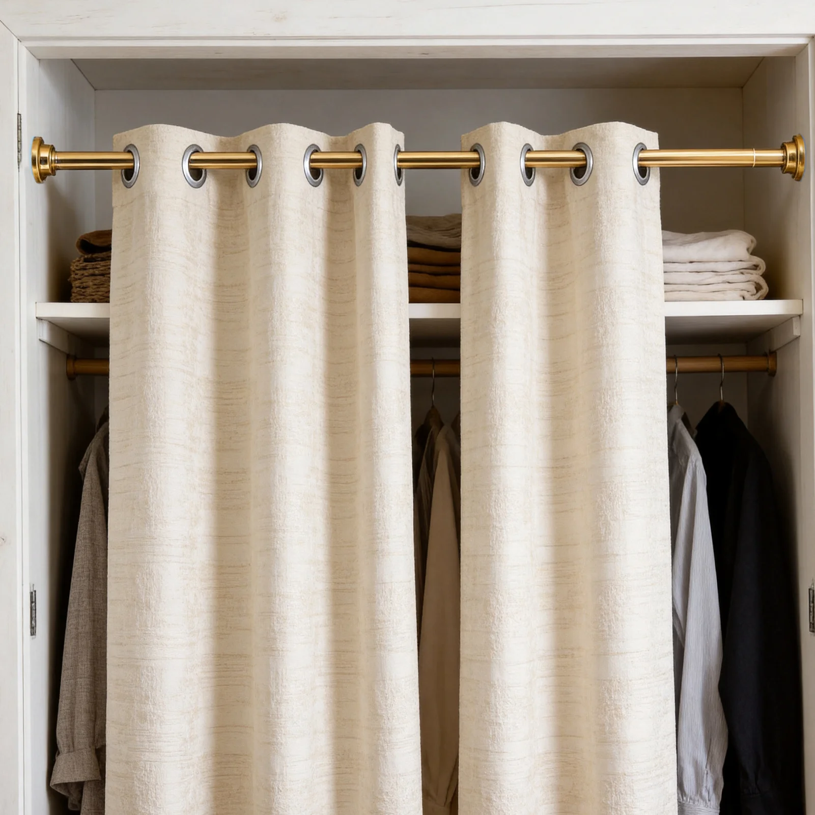 1-Piece Curtain Rod, Shower Curtain Rod, Telescopic Rod, Stainless Steel Clothes Drying Rod, Hanging Rod, Door and Window Support Rod, Adjustable Wardrobe Support Rod, Thickened and Reinforced Segmented Multifunctional
