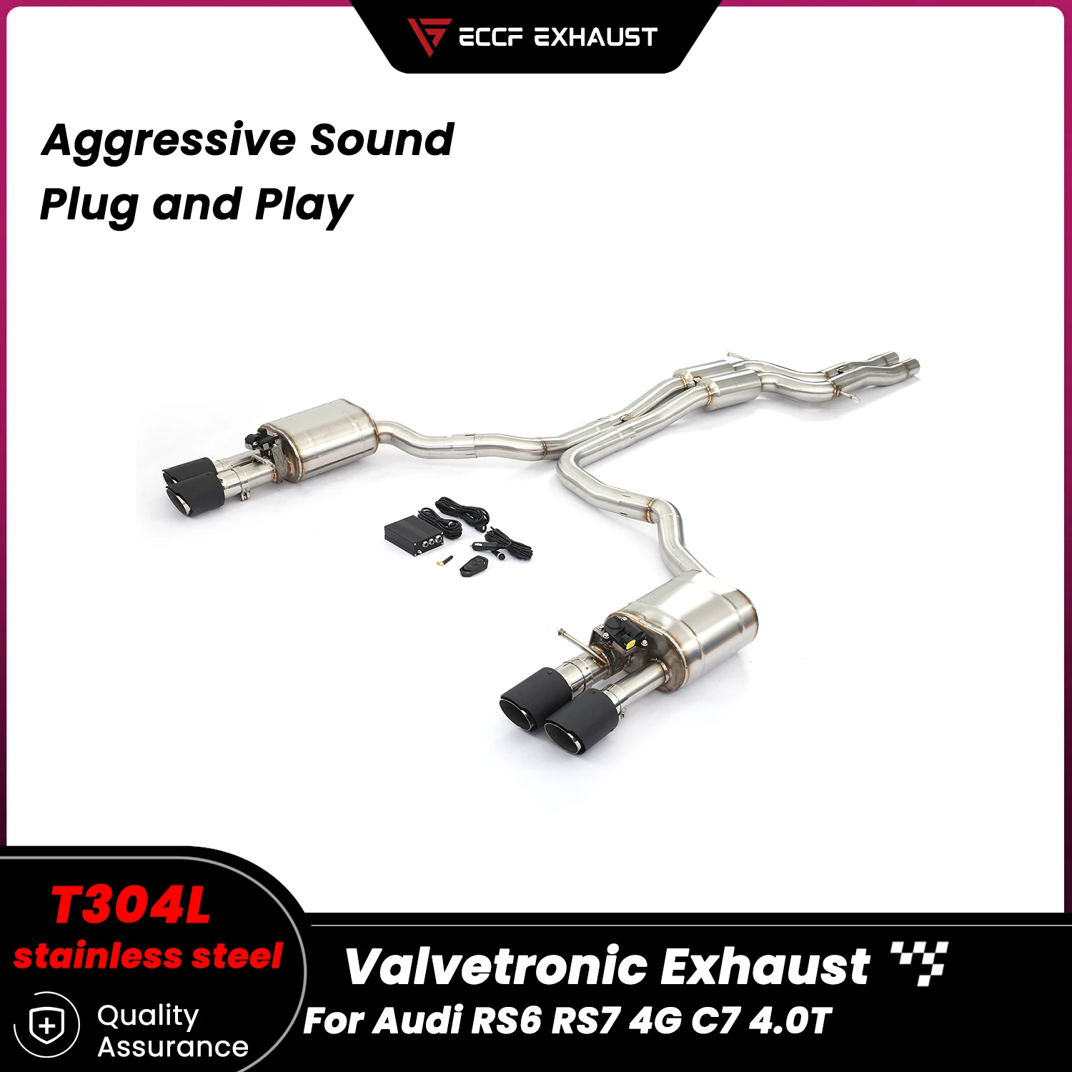 

Sporty Aggressive Sound Valvetronic Catback Exhaust for Audi RS6 RS7 4G C7 4.0T Performance Upgrade Easy Installation