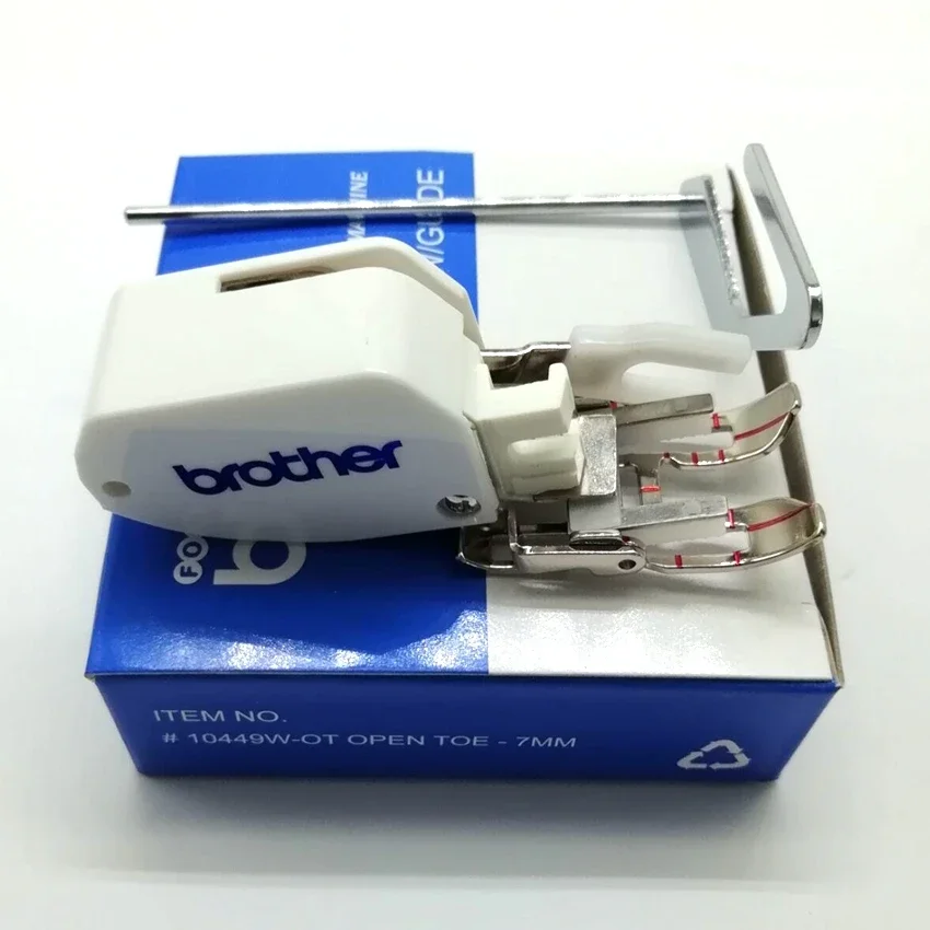 Parti per cucire domestiche Piedino per Brother Punta aperta Piede da passeggio Piede per alimentazione uniforme 7mm SA188 F062 XE 1100001
