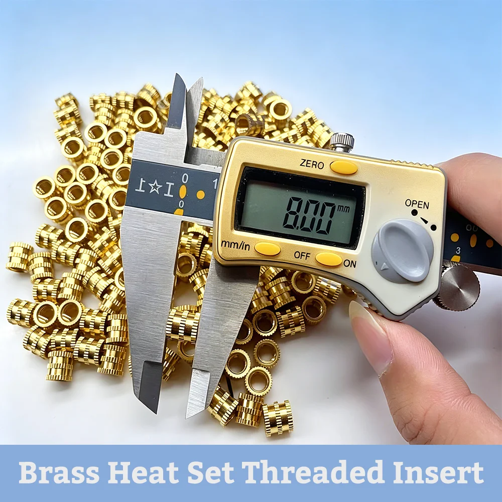 

Heat-Set Threaded Inserts, M2 M3 M4 M5 M6 for 3D Printing Components and Plastic Parts - Brass Metric Knurled Nuts (100/300 Pcs)