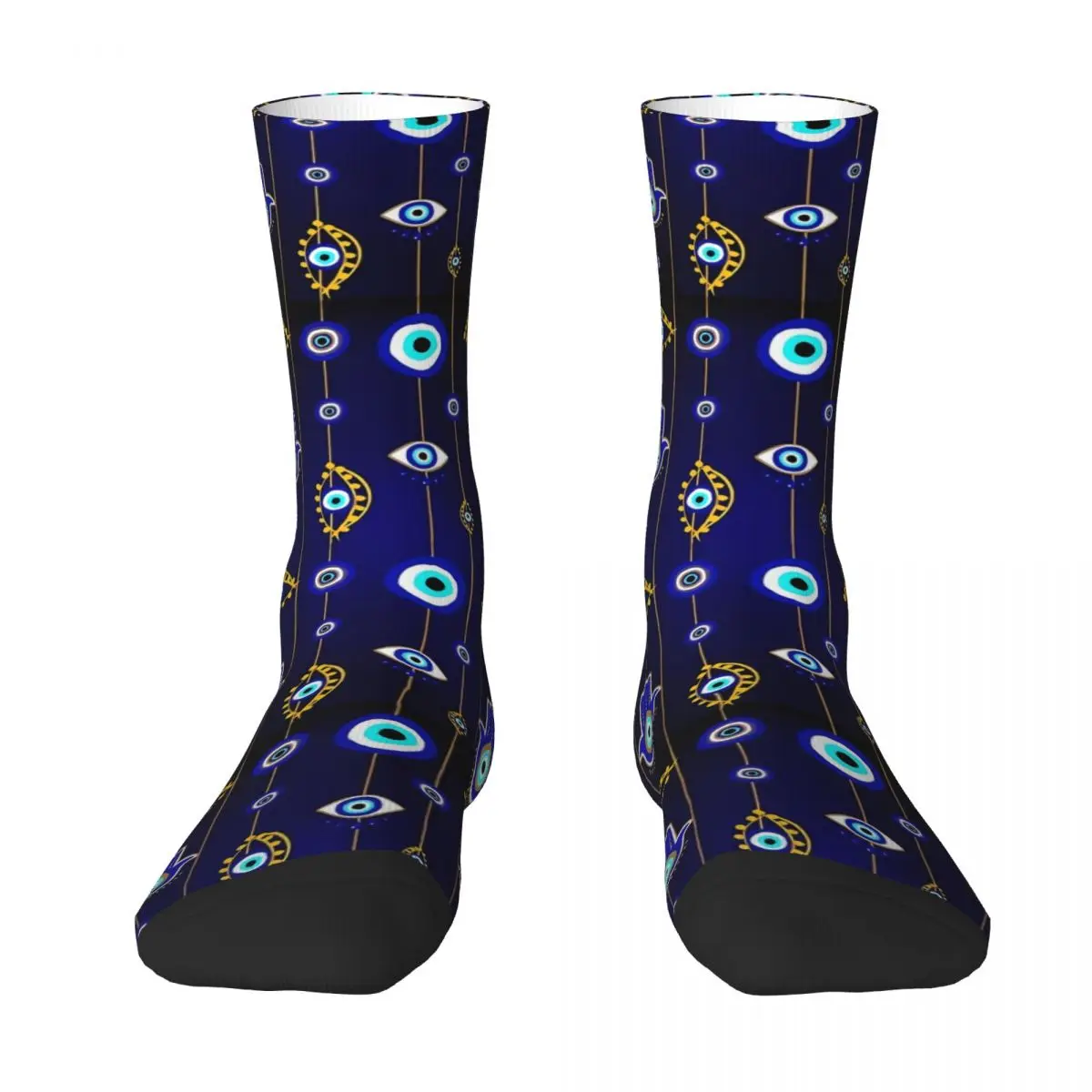 Evil Eye Stockings Unisex Chains Print Socks Breathable Modern Socks Spring Running Anti Slip Custom Socks Birthday Present