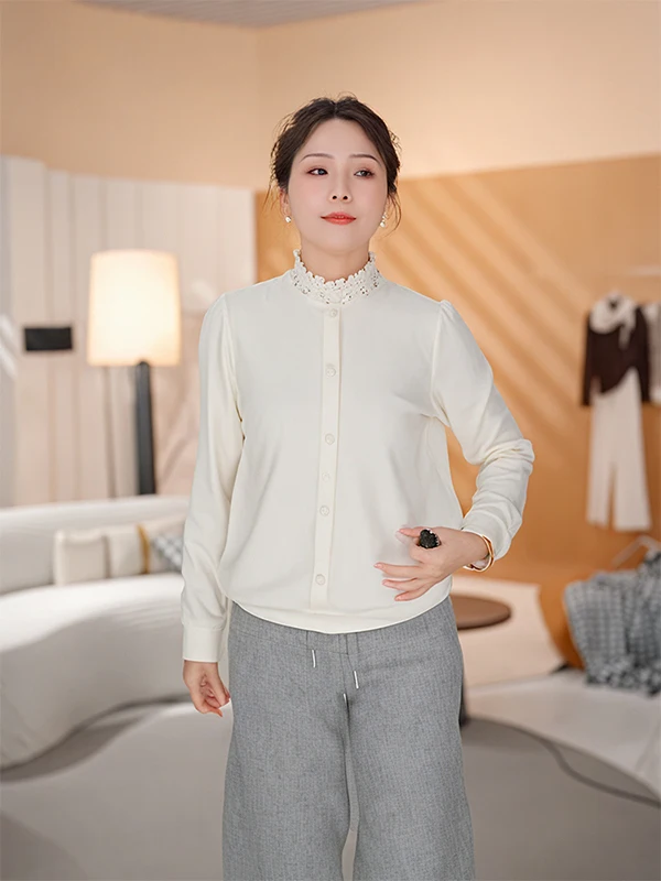 

Heavy Du Rhinestone Base irt Women's Casual Slim Fit Long Sve Top Spring 2026 New Sle Faion T-irt