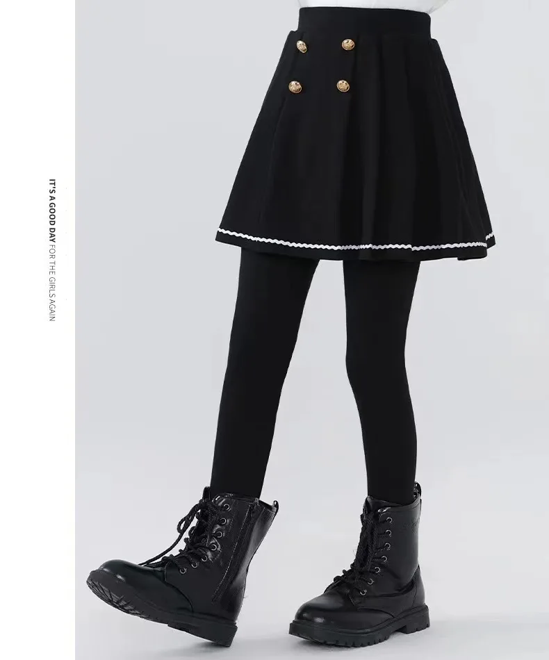 Nieuwe collectie katoenen magere grote kinderen meisjes rok leggings hoge elastische effen lente tienermeisjes yogabroek voor 120-160 cm