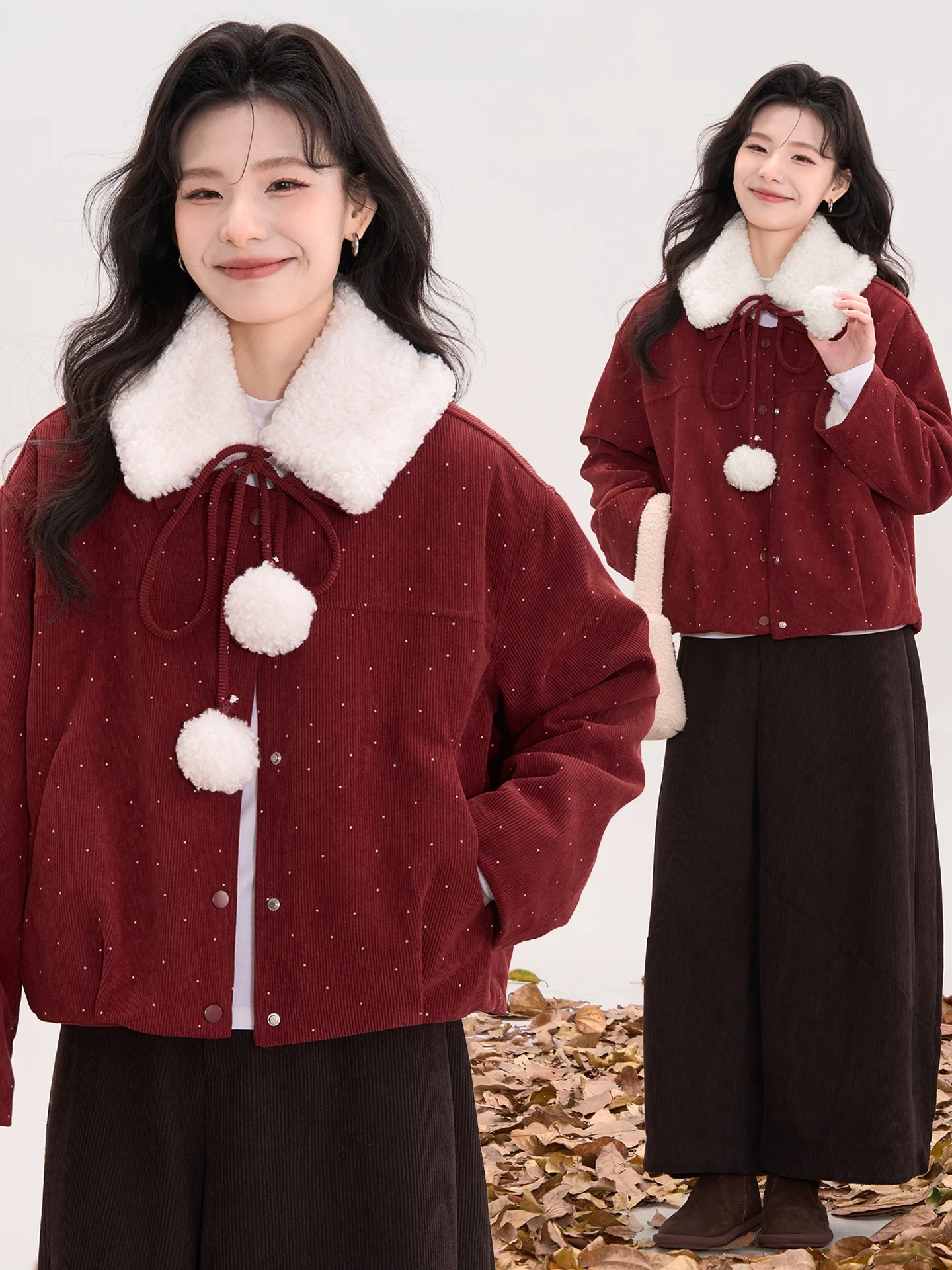 

Floral Field Window Heme Plaid Velvet Polka Dot Fluffy Outerwear Women Winter Warm Collar Top Polyester Loose Fit Online Excl...