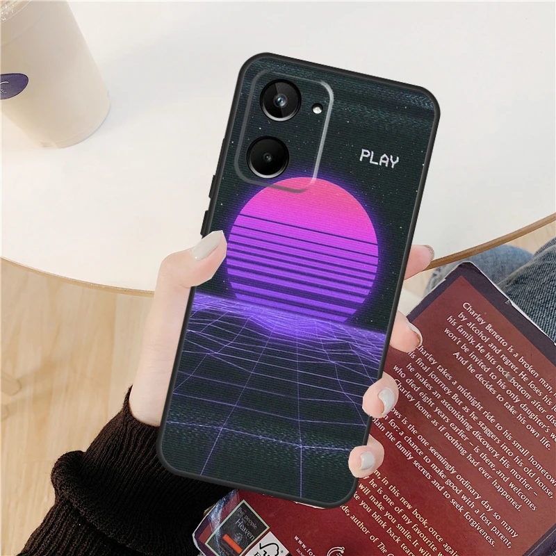 Hot Synthwave Retro 80s Neon Case For Realme GT Neo 5 3 2 3T 8 9 10 Pro Plus C33 C35 C31 C30 C11 C15 C25 C21Y C55 Cover