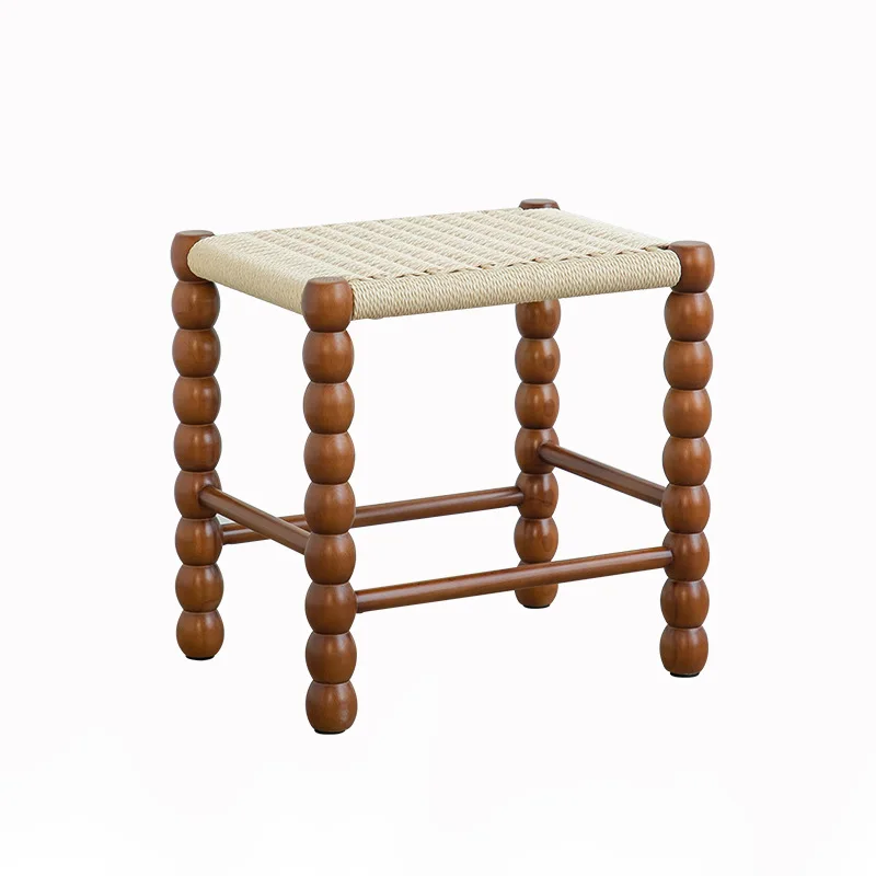 

Low stool all solid wood dining chair bar chair ins rattan homestay hotel leisure stool solid wood chairs