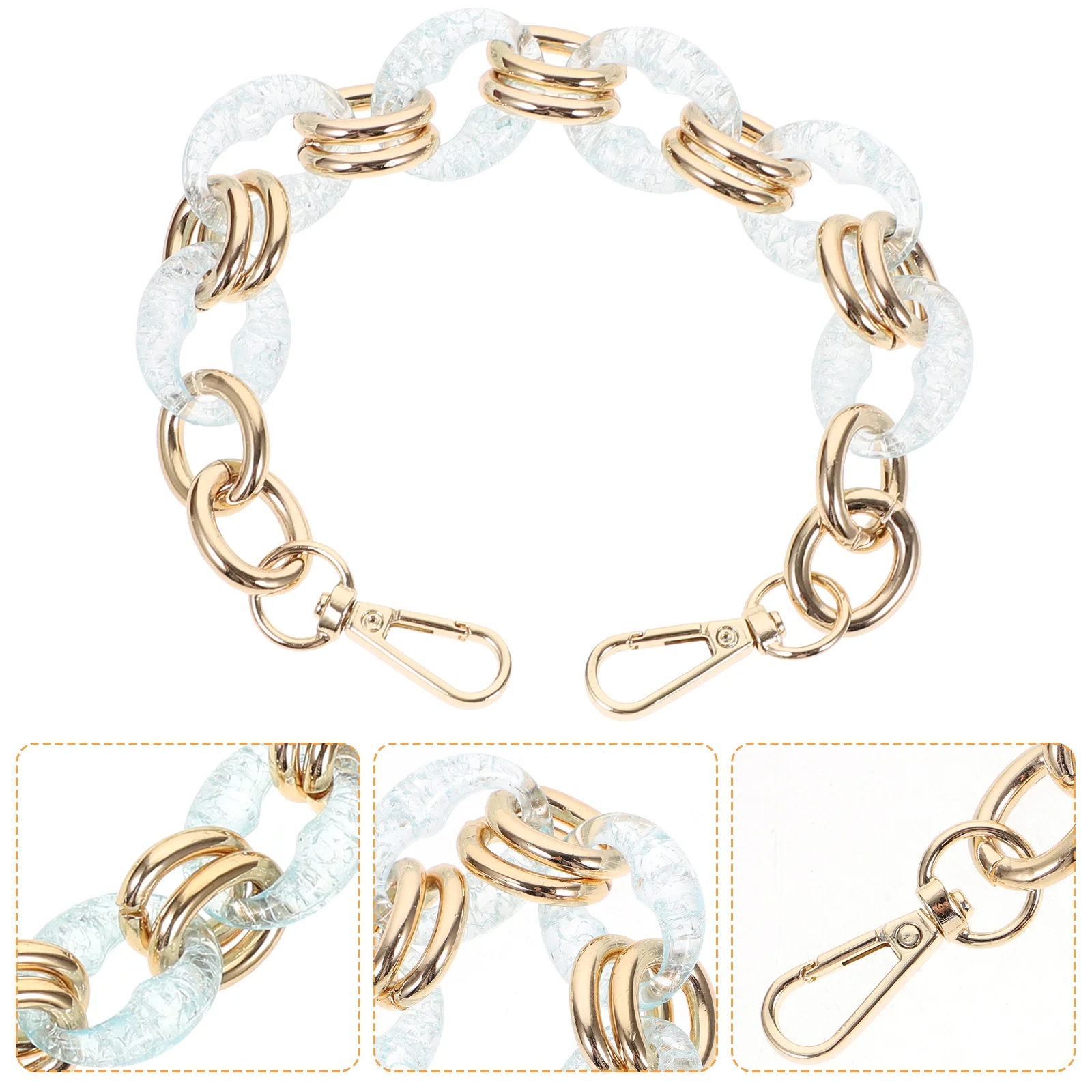 

Acrylic Alloy Chain DIY Purse Strap Replacement Detachable Handbag Chain Handle Durable Shoulder Bag Making Accessory