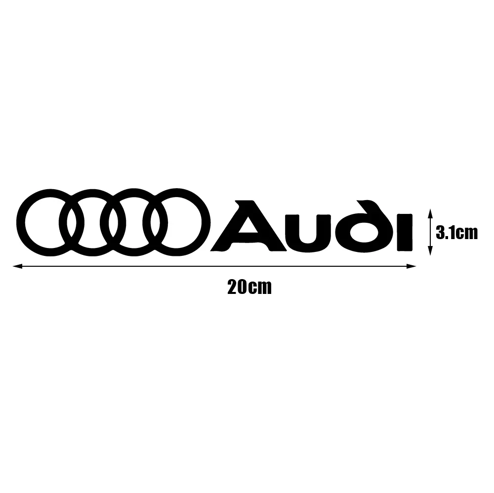 2Pcs Car Styling PVC Logo Side Body Fender Windshield Trunk Bumper Sticker For Audi RS S Line A3 A4 A5 A6 A7 Quattro Q2 Q3 Q5 Q7