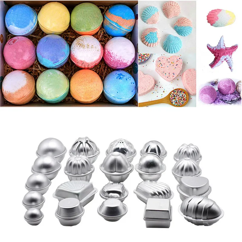 2pcs Bath Bomb Molds Aluminium Alloy Salt Ball Mould for Soap Shower Homemade DIY Bathing Chocolate Cake Pudding Making Tools