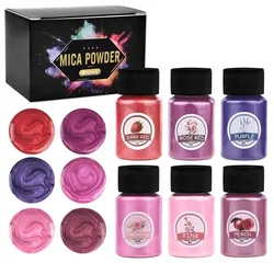 4/6PCS Pearlescent Powder Set Mica Powder UV Resin Pigment Colorant DIY Crystal Drop Glue AB Resin Pigment Mold Filling Material
