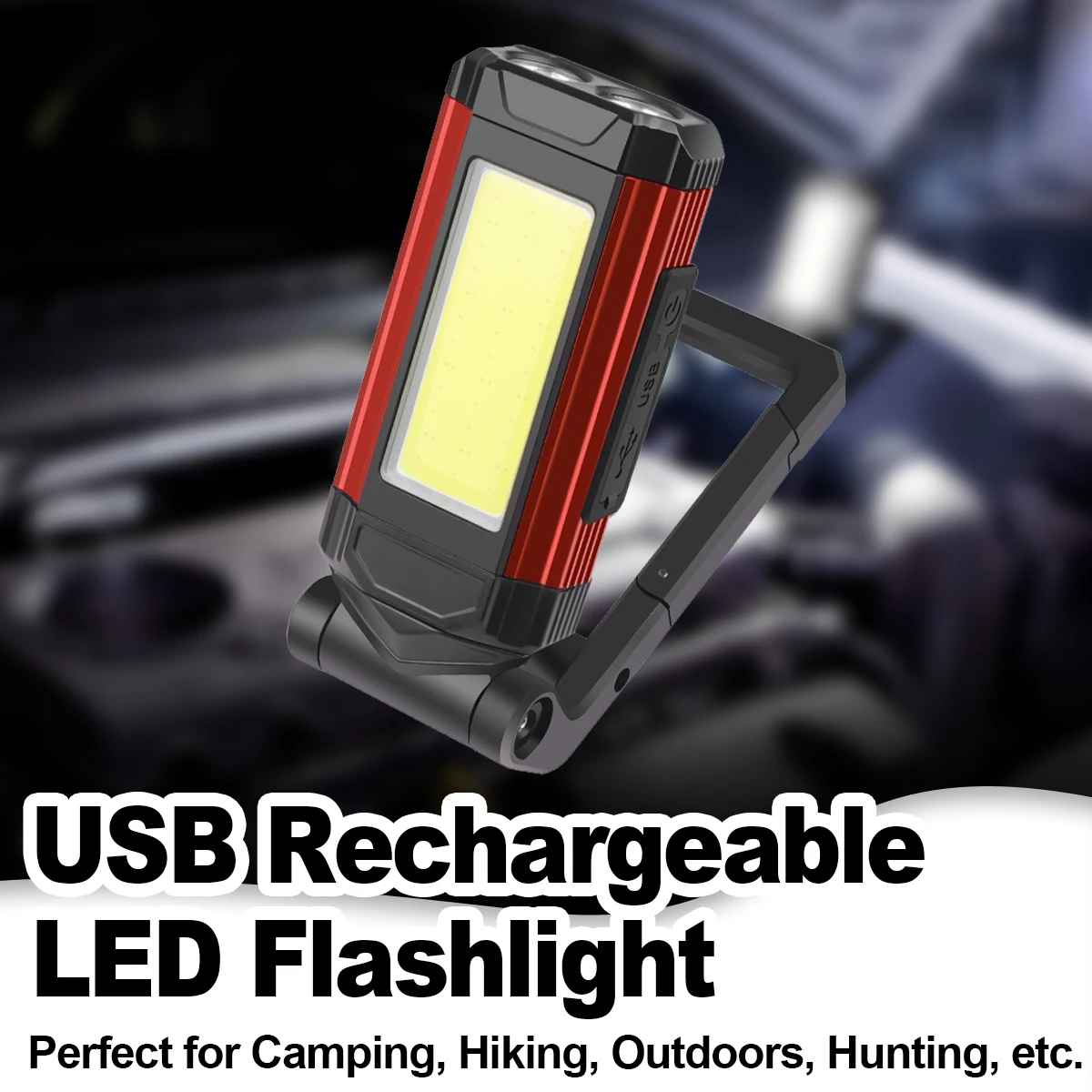

Led Work Light 10w With Hook Handheld Foldable Magnetic Usb-c Rechargeable Cob Powerful Flashlight Waterproof Outdoor Power Bank