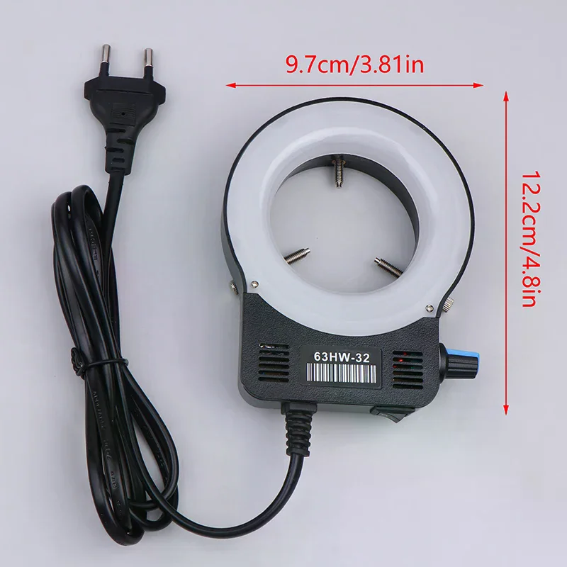 Microscope LED Ring Light Illuminator Lamp for Microscope Circle Light Industrial Microscope Camera Light Source EU Plug