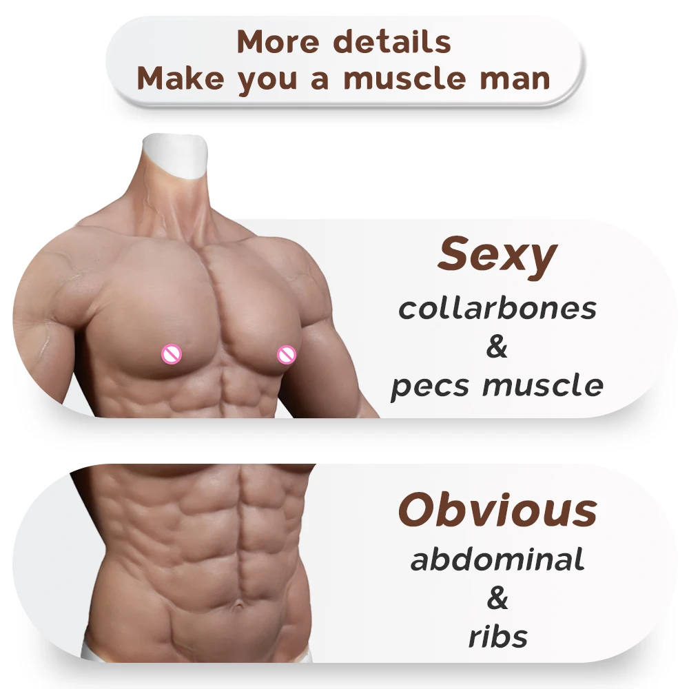 Silicone Muscle Suit Male Fake Chest Artificial Simulation For Cosplayers Bodybuilding Man Crossdresser Cosplay