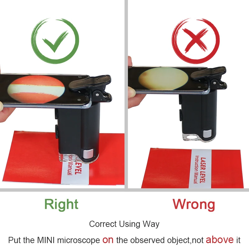 Imagem -04 - Lupa com Clip para Celular Microscópio Monocular Lupa Universal Lâmpada Led uv 60x100x