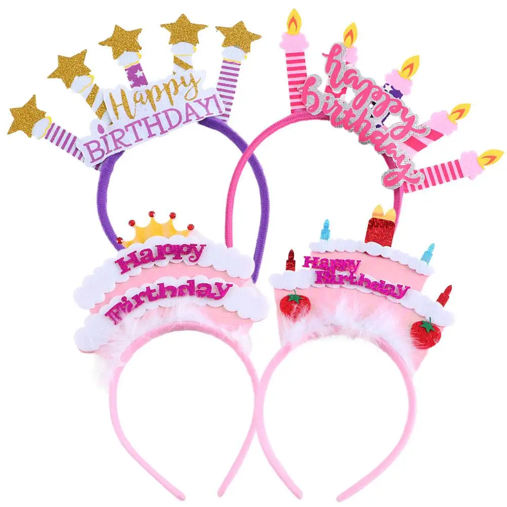 Candle Crown Headdress Headwear Kids Hair Decor Hair Accessories Women Hair Hoop Korean Style Headband Birthday Hairband