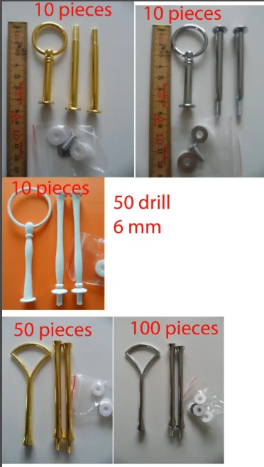 

180pcs cake stand stick 50pcs 6mm drill