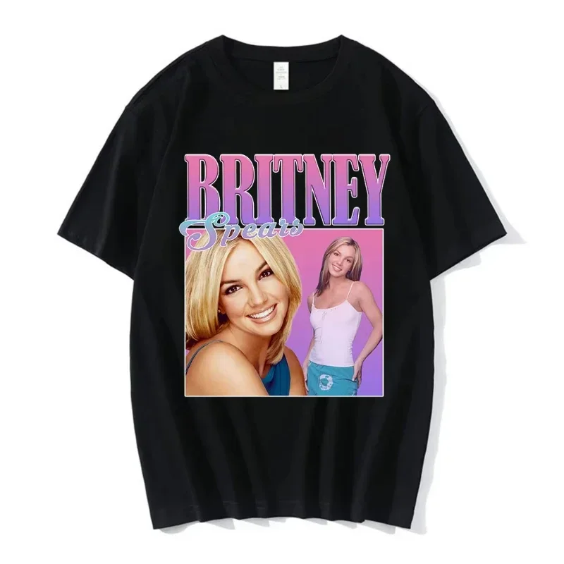Camiseta con estampado gráfico de foto hermosa de Britney Spears de verano, camiseta informal Popular de moda para uso diario, camisetas para hombres y mujeres, ropa de calle