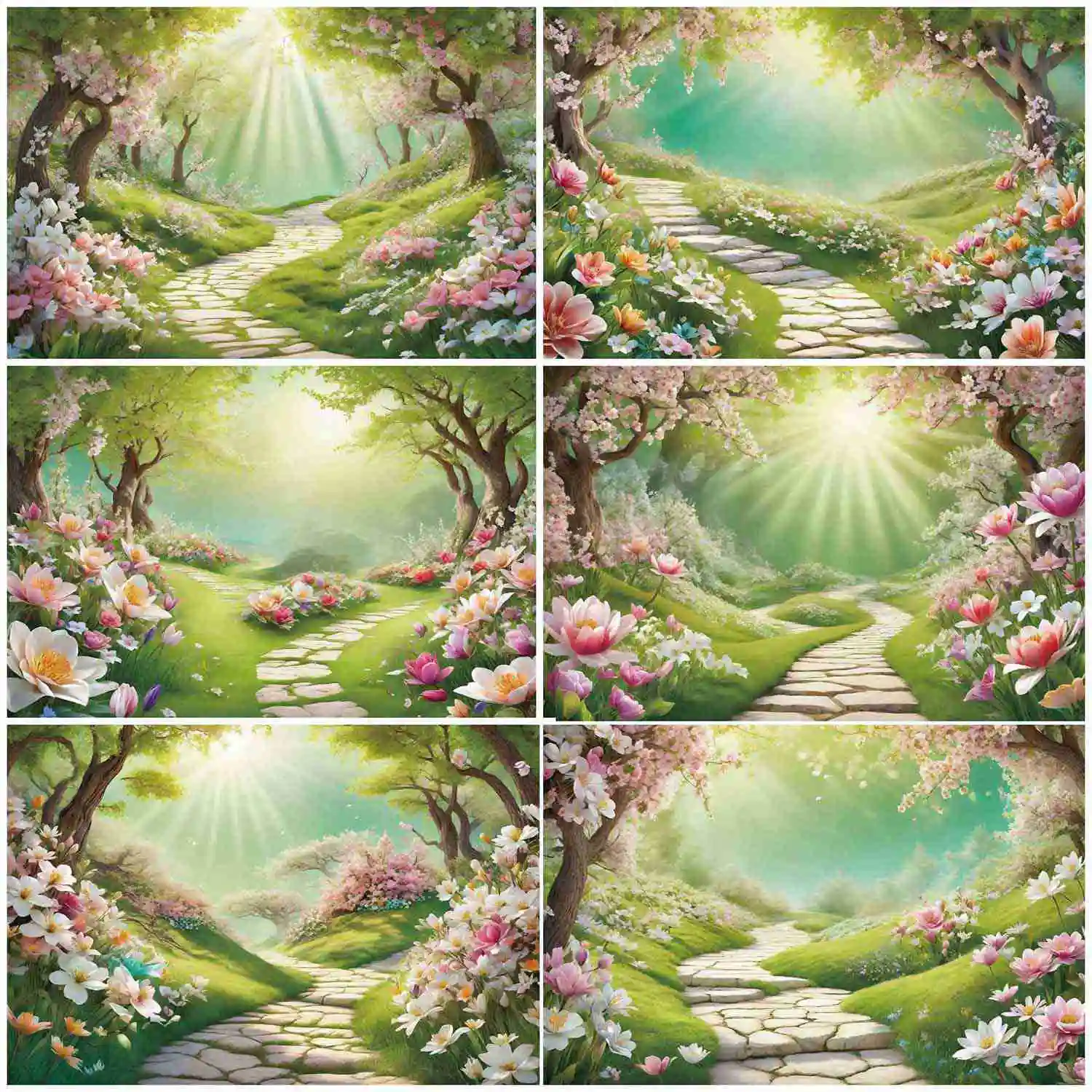 

MOON.QG Spring Fairy Birthday Backdrop Cherry Blossom Forest Landscape Photography Background Children Party Props Decoration