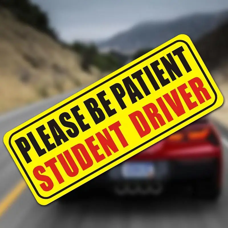 Student Driver Magnet 9x4 Inches Removable New Drivers Sticker Safety Warning Magnetic Reflective Bumper Sticker Decal for Car