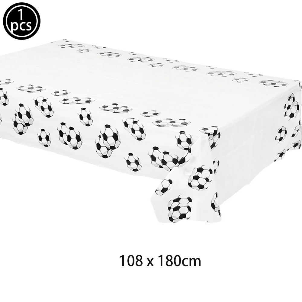 Manteles temáticos de fútbol Decoraciones para fiesta de cumpleaños de fútbol Cubierta de mesa de plástico rectangular de fútbol perfecta para fiestas del día del juego