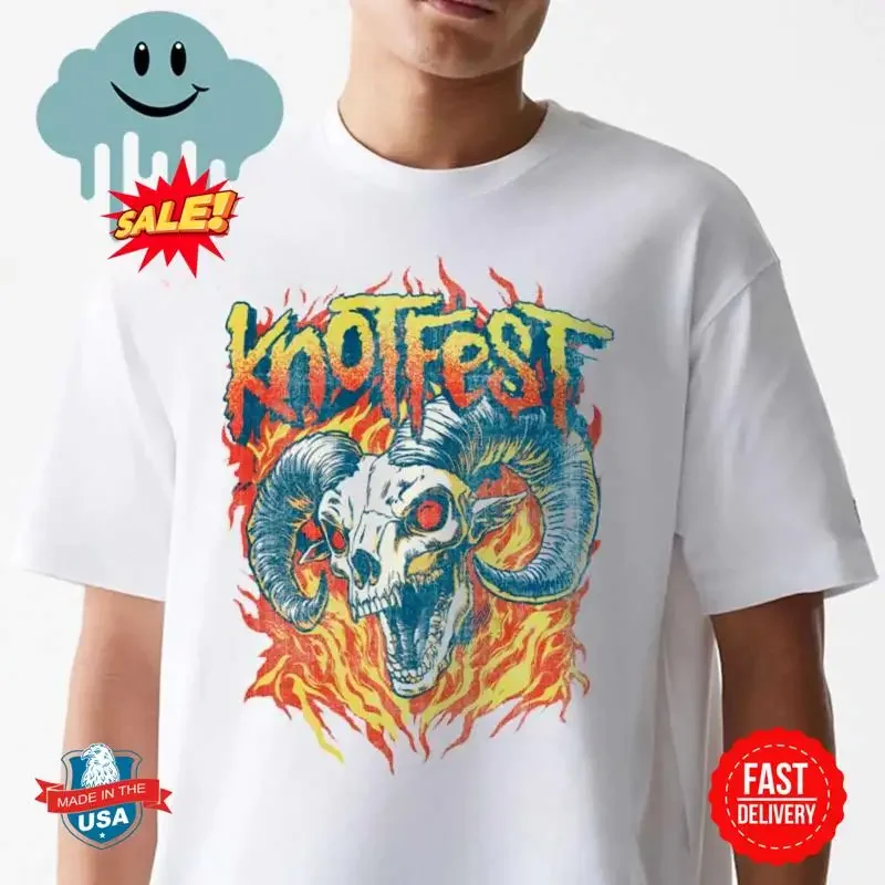 Knotfest Fiery Goat Skull Vintage Classic T Shirt