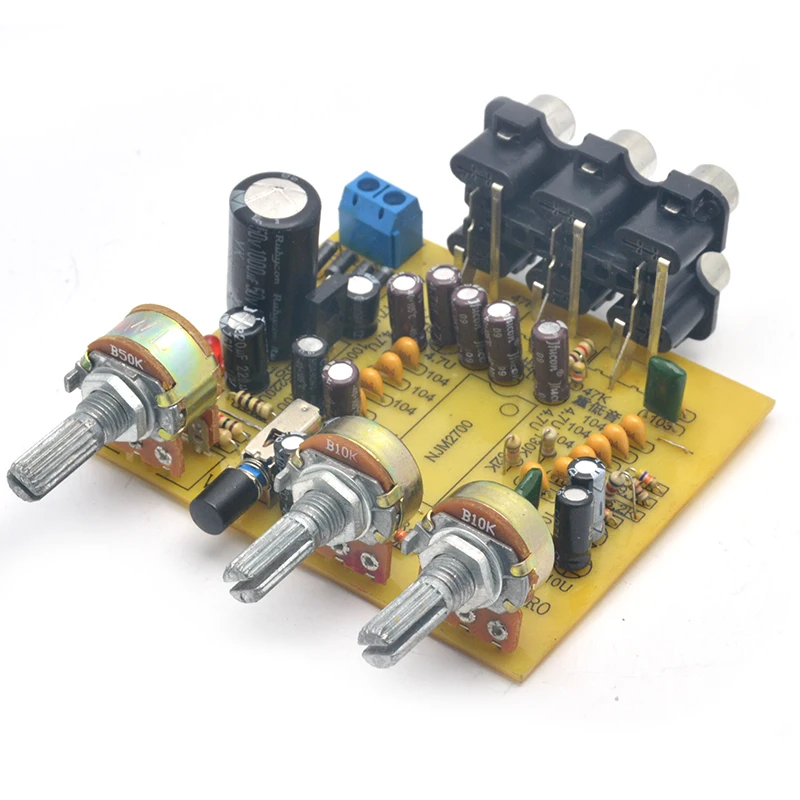 UNISIAN NJM2700 3D SRS Tone Board SRS Audio Processor 2.1 Channels Signal Preamplifier For Car Audio System VOL/BASS/3D-Strero