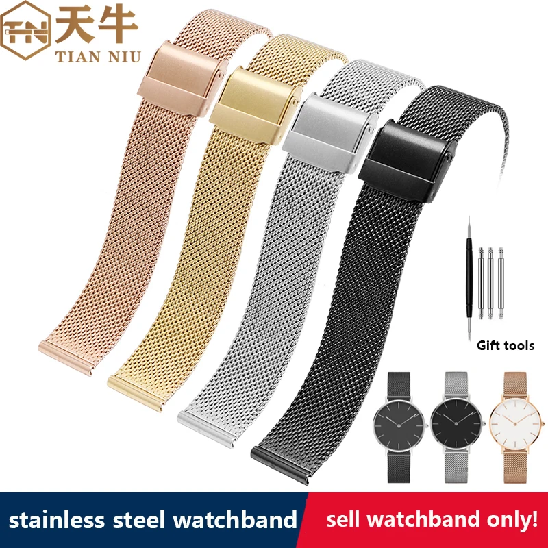 

Metal watchband for Tissot DW CK Armani Fossil Casio Milan Mesh Strap Stainless Steel Wrist strap 14mm 16mm 18mm 20mm Bracelet