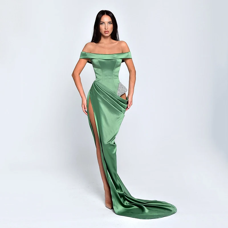 

Thinyfull Sexy Mermaid Prom Evening Dresses Saudi Arabia Off The Shoulder Party Dress Formal Night Cocktail Prom Gowns Plus Size