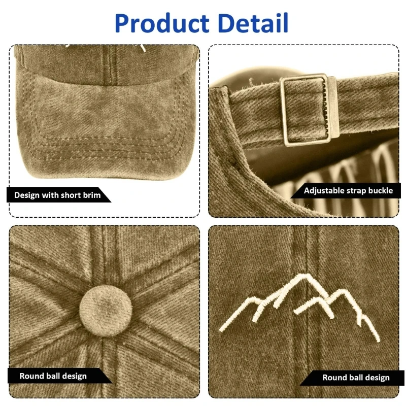 Cappello da baseball da montagna con ricamo Cappello da da campeggio per ciclismo per adulti Colore multiplo