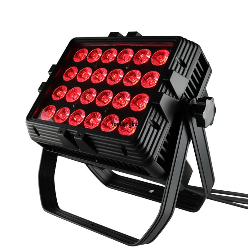 4pcs Outdoor Wall Wash led city color 24*18w 6 in 1 rgbwa uv Square Waterproof Ip65 Par Light For Disco Nightclub