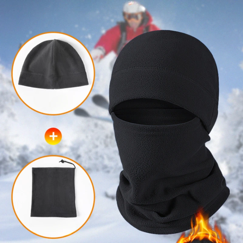 Men's Winter Balaclava Hat Motorcycle Face Mask and Neck Warmer Full Face Motorcycle Balaclava Thermoactive Head Cover