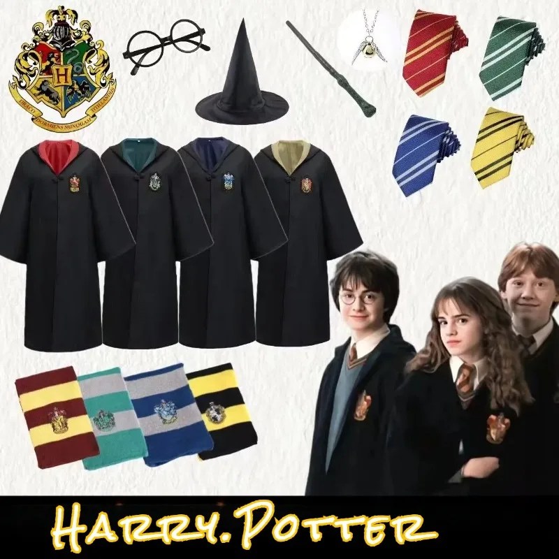 Accesorio de disfraz de cosplay de Halloween de Harry Potter de Anime de dibujos animados, bata de magia de la Academia, bata de mago de disfraz de actuación de graduación